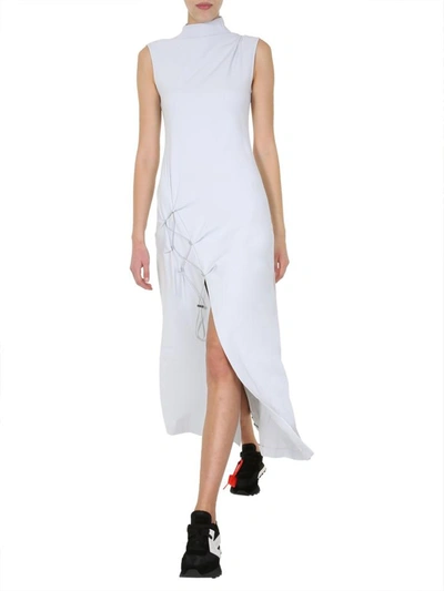 Shop Off-white "dna Spiral Split" Dress In Grey