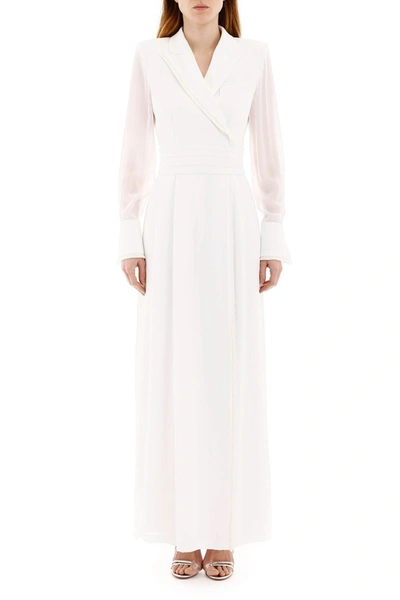 Shop Max Mara Gemma Long Dress In Bianco