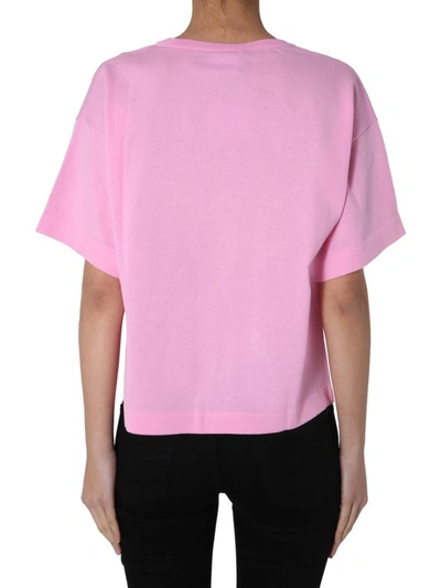Shop Boutique Moschino Round Neck T-shirt In Pink