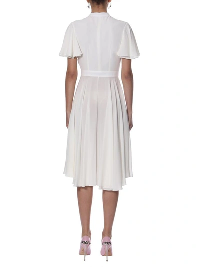 Shop Alexander Mcqueen Long Silk Dress In White