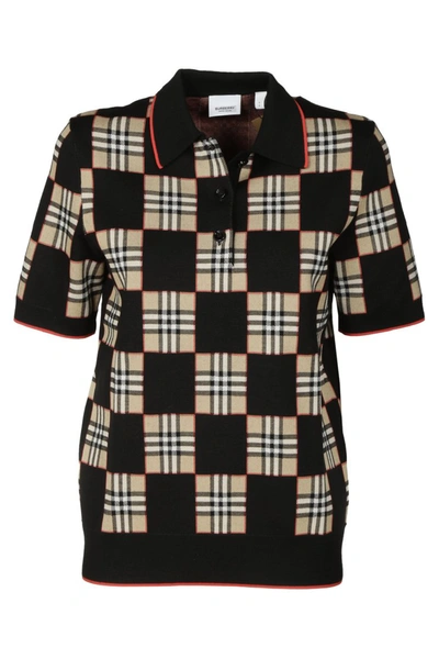 Shop Burberry T-shirts And Polos Black