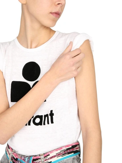Shop Isabel Marant Étoile "koldi" T-shirt In White