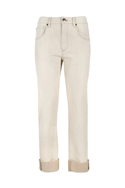 Shop Brunello Cucinelli Jeans Beige