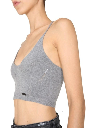 Shop Dsquared2 Knitted Top In Grey