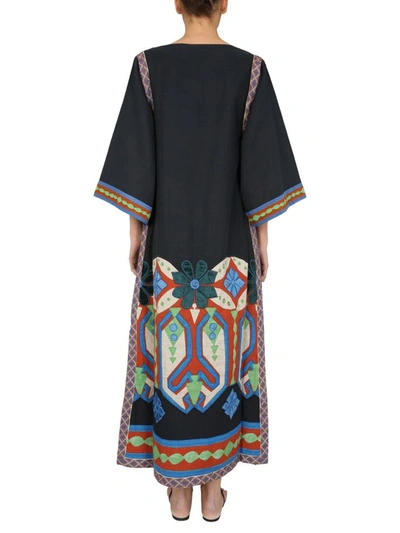Shop Tory Burch Embroidered Caftan In Green