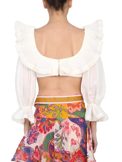 Shop Zimmermann Cropped Top In White
