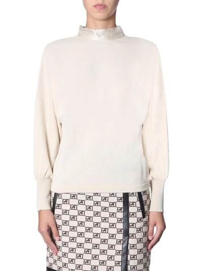 Shop Alberta Ferretti Wool Sweater In Beige