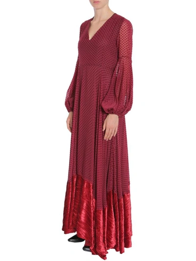 Shop Ainea Long Dress In Bordeaux