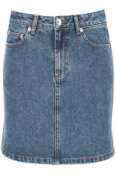 Shop Apc A.p.c. Standard Denim Mini Skirt In Bleu Clair