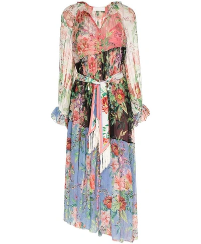 Shop Zimmermann Bellitude Spliced Long Dress In Multicolor