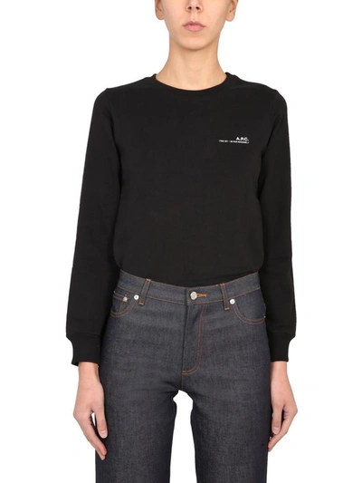 Shop Apc Crew Neck Sweatshirt In Black