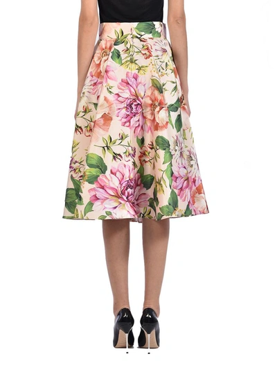 Shop Dolce & Gabbana Floral Silk Skirt In Multicolor