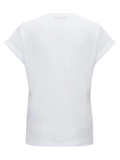 Shop Balmain Tee With Sequined Logo In White