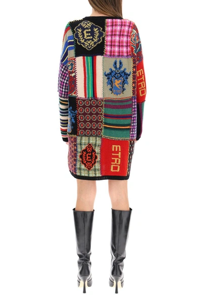 Shop Etro Patchwork Mini Dress In Multicolor