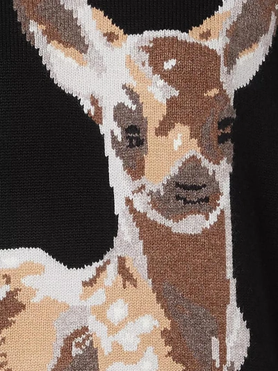 Shop Burberry Wool Pullover With Deer In Black