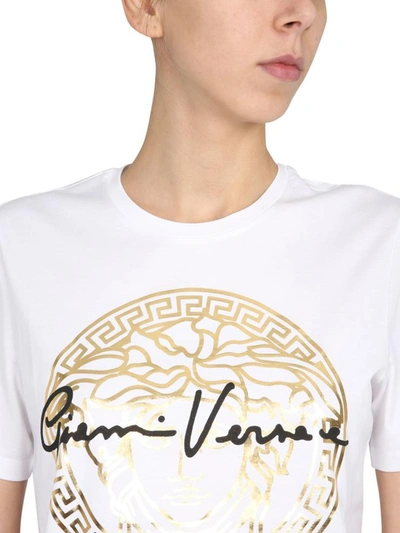 Shop Versace Crew Neck T-shirt In Multicolour