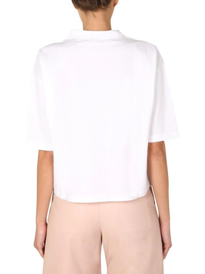 Shop Red Valentino T-shirt With Rose Embroidery In White