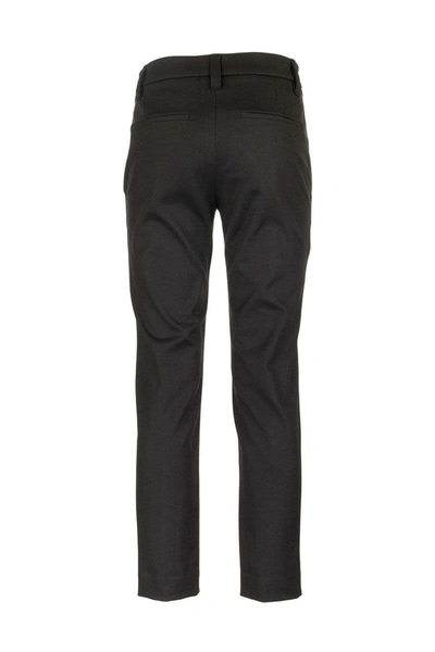 Shop Brunello Cucinelli Stretch Cotton Cover Slim Fit Trousers In Black