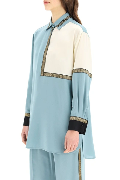 Shop Max Mara Oversized Silk Shirt In Verde