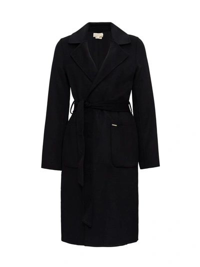 Shop Michael Michael Kors Wrap Coat In Black