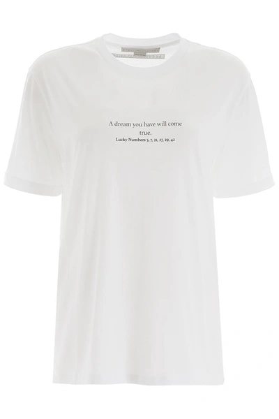 Shop Stella Mccartney Lucky Numbers T-shirt In Pure White