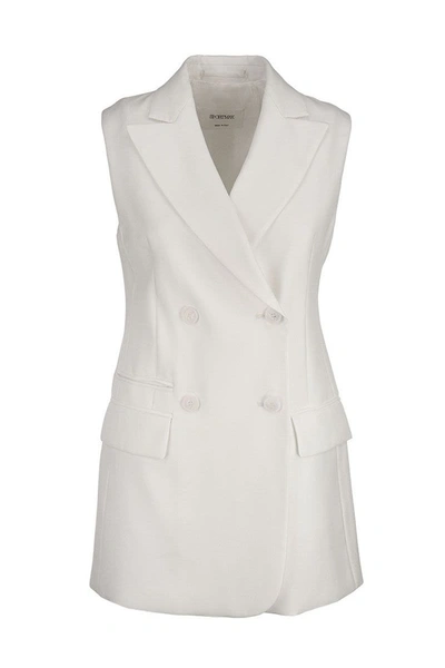 Shop Max Mara Sportmax Detroit - Double-breasted Sleeveless Blazer In White