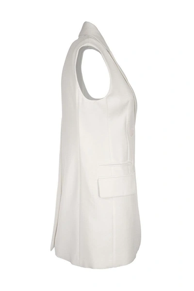 Shop Max Mara Sportmax Detroit - Double-breasted Sleeveless Blazer In White