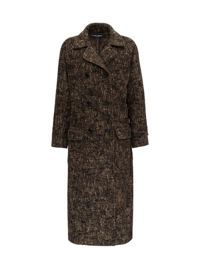 Shop Dolce & Gabbana Oversize Coat In Brown