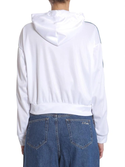 Shop Forte Couture Short Hooded Sweatshirt In White