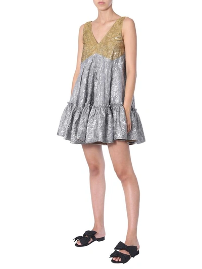 Shop N°21 Dress With Ruches In Silver