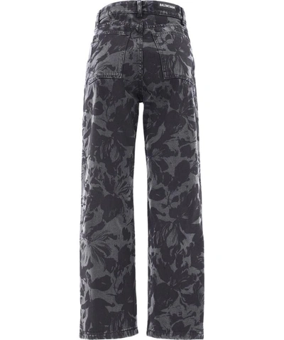 Shop Balenciaga "ankle Cut" Denim Pants In Grey