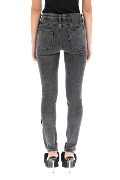 Shop Off-white Skinny Jeans In Dark Grey