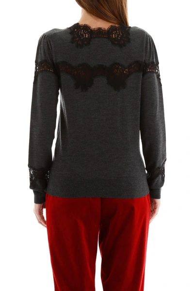 Shop Dolce & Gabbana Pullover With Lace Inserts In Variante Abbinata