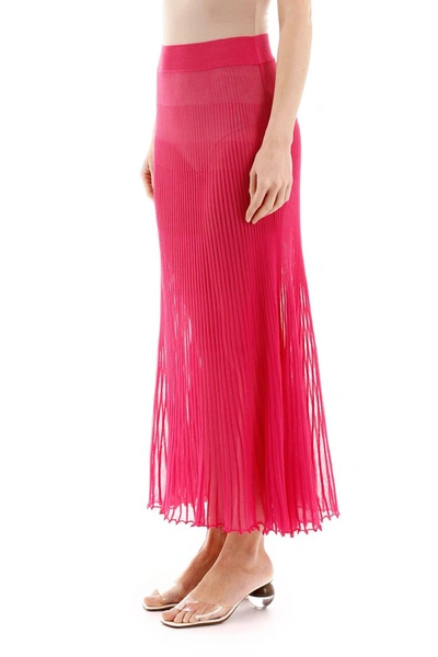 Shop Jacquemus Helado Long Skirt In Pink
