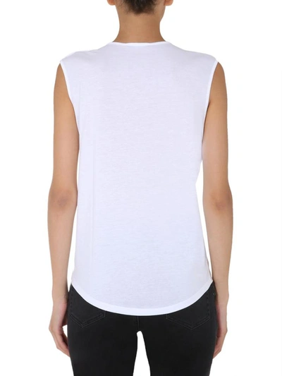 Shop Balmain Crew Neck T-shirt In White