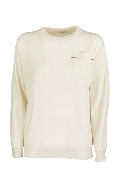 Shop Brunello Cucinelli Cashmere Sweater White