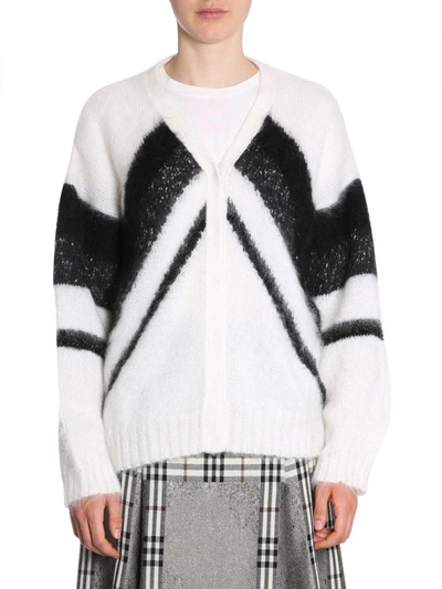 Shop Alberta Ferretti V Collar Cardigan In White