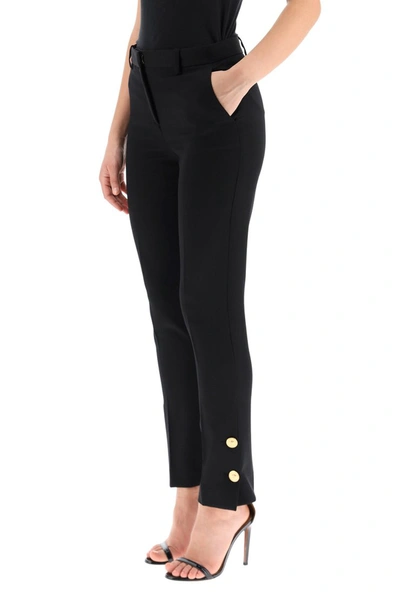 Shop Versace Trousers With Medusa Buttons In Nero