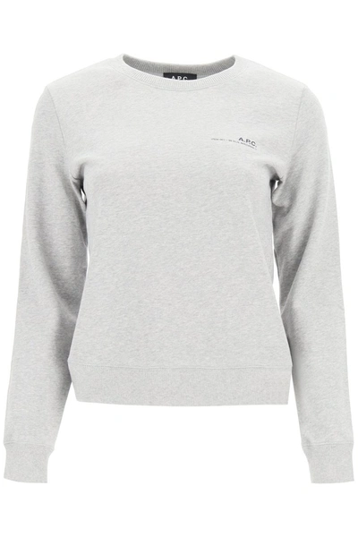 Shop Apc A.p.c. Item 001 Sweatshirt With Logo In Gris Chine Clair