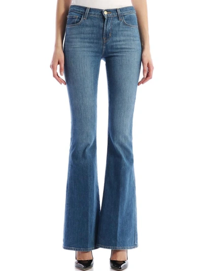 Shop J Brand Flared Denim In Light Blue