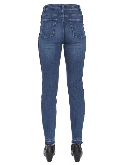 Shop Alexander Mcqueen Jeans With Side Band In Blue
