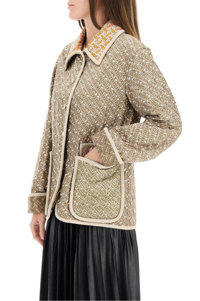 Shop Burberry Quilted Monogram Jacket In Archive Beige