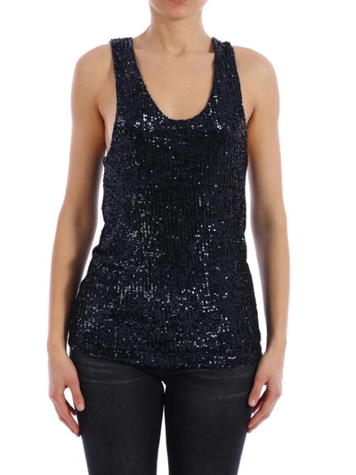 Shop Saint Laurent Sequins Top Blue