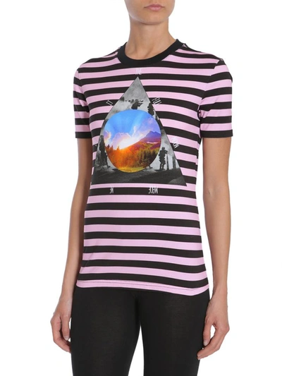 Shop Givenchy Striped T-shirt In Pink