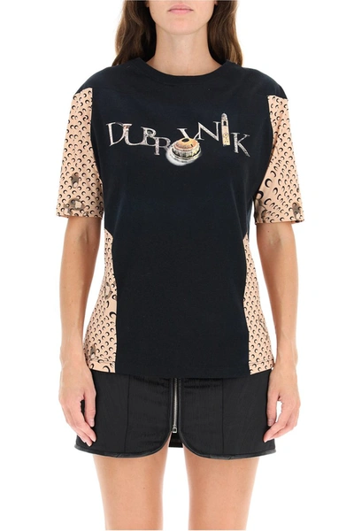 Shop Marine Serre Moon Intervened T-shirt In Black