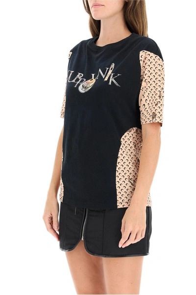 Shop Marine Serre Moon Intervened T-shirt In Black