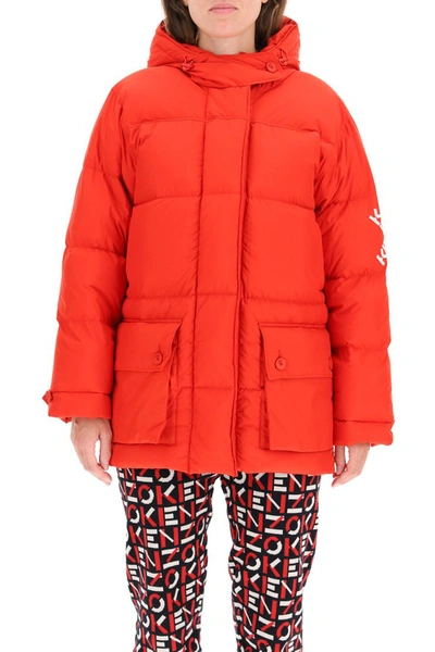 Shop Kenzo Sport Little X Down Jacket In Rouge Moyen