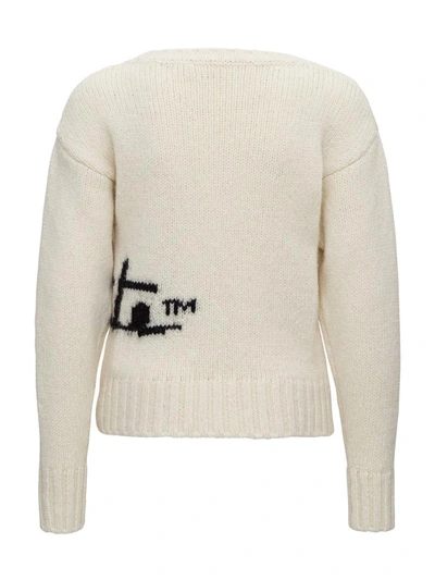 Shop Off-white Sweater With Logo Print In White