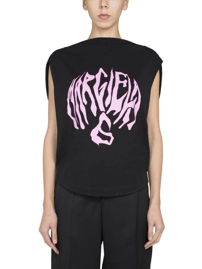 Shop Mm6 Maison Margiela Crew Neck T-shirt In Black