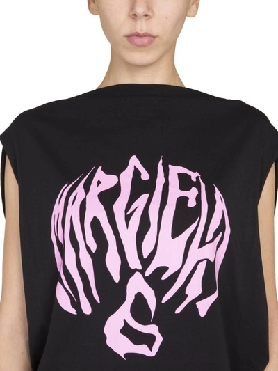 Shop Mm6 Maison Margiela Crew Neck T-shirt In Black